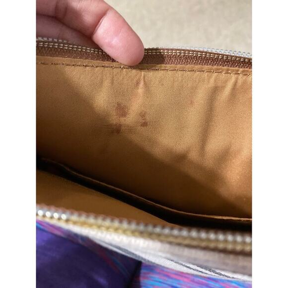 FOSSIL SMALL NAVY AND OATMEAL STRIPED CANVAS CROSSBODY BAG - Picture 14 of 15